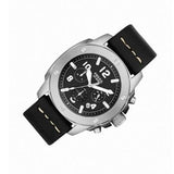 Fossil Modern Machine Chronograph Black Dial Black Leather Strap Watch for Men - FS4928 Buy Now By Fossil