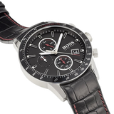 Hugo Boss Rafale Chronograph Black Dial Black Leather Strap Watch For Men - 1513390 Buy Now By Hugo Boss