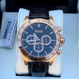 Hugo Boss Ikon Black Dial Black Leather Strap Watch for Men - 1513179 Buy Now By Hugo Boss