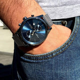 Hugo Boss Jet Blue Dial Gunmetal Mesh Bracelet Watch for Men - 1513677 Buy Now By Hugo Boss