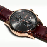 Hugo Boss Jet Grey Dial Brown Leather Strap Watch for Men - 1513281 Buy Now By Hugo Boss