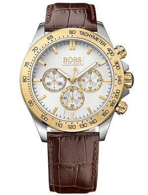 Hugo Boss Ikon White Dial Brown Leather Strap Watch for Men - 1513174 Buy Now By Hugo Boss