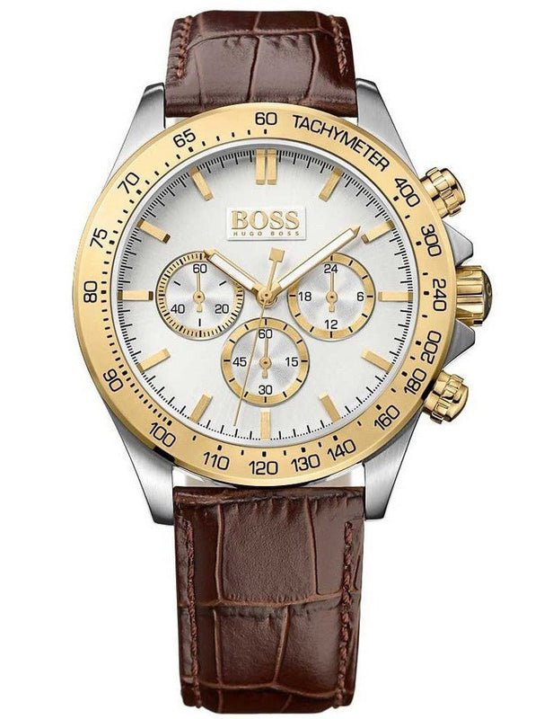 Hugo Boss Ikon White Dial Brown Leather Strap Watch for Men - 1513174 Buy Now By Hugo Boss