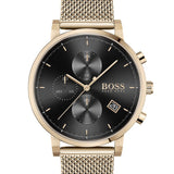 Hugo Boss Integrity Black Dial Gold Mesh Bracelet Watch for Men - 1513808 Buy Now By Hugo Boss