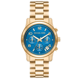 Michael Kors Runway Chronograph Blue Dial Gold Steel Strap Watch For Women - MK7353 Buy Now By Michael Kors