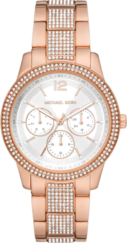 Michael Kors Tibby Chronograph White Dial Rose Gold Steel Strap Watch For Men - MK7293 Buy Now By Michael Kors