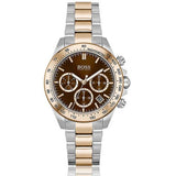Hugo Boss Novia Brown Dial Two Tone Steel Strap Watch for Women - 1502617 Buy Now By Hugo Boss