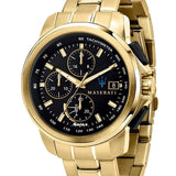 Maserati Successo Black Dial Gold Stainless Steel Watch For Men - R8873645002 Buy Now By Maserati