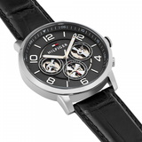 Tommy Hilfiger Keagan Quartz Grey Dial Black Leather Strap Watch for Men - 1791289 Buy Now By Tommy Hilfiger