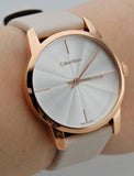 Calvin Klein City Silver Dial White Leather Strap Watch for Women - K2G236X6 Buy Now By Calvin Klein