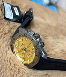 Hugo Boss Admiral Yellow Dial Black Rubber Silicone Strap Watch for Men - 1513968 Buy Now By Hugo Boss