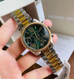 Michael Kors Lexington Chronograph Green Dial Two Tone Steel Strap Watch For Women - MK7303 Buy Now By Michael Kors