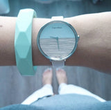 Calvin Klein Rise White Grey Dial White Leather Strap Watch for Women - K7A231L6 Buy Now By Calvin Klein