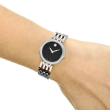 Movado Esperanza 63 Diamonds Black Dial Silver Steel Strap Watch For Women - 0607052 Buy Now By Movado