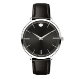 Movado Ultra Slim Black Dial Black Leather Strap Watch For Women - 0607090 Buy Now By Movado