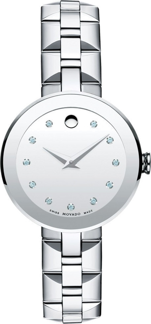 Movado Sapphire Diamonds Silver Dial Silver Steel Strap Watch For Women - 606814 Buy Now By Movado