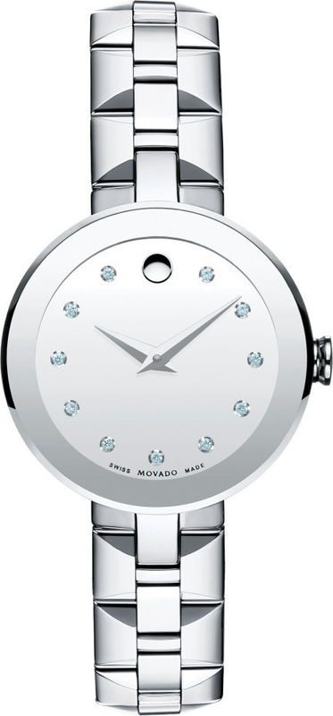 Movado Sapphire Diamonds Silver Dial Silver Steel Strap Watch For Women - 606814 Buy Now By Movado