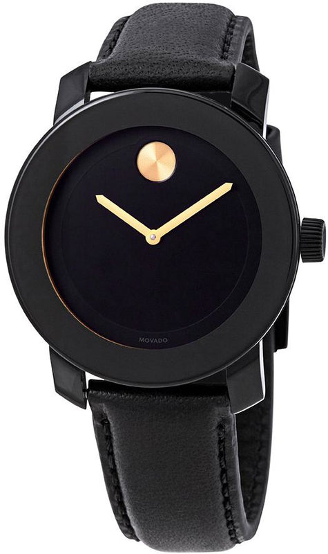 Movado Bold Black Dial Black Leather Strap Watch for Women - 3600527 Buy Now By Movado