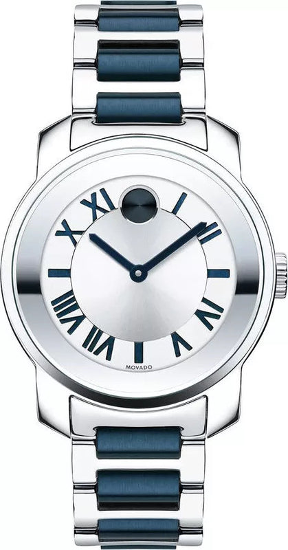 Movado Bold Silver Dial Two Tone Steel Strap Watch For Women - 3600354 Buy Now By Movado