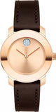 Movado Bold Rose Gold Dial Brown Leather Strap Watch For Women - 3600438 Buy Now By Movado
