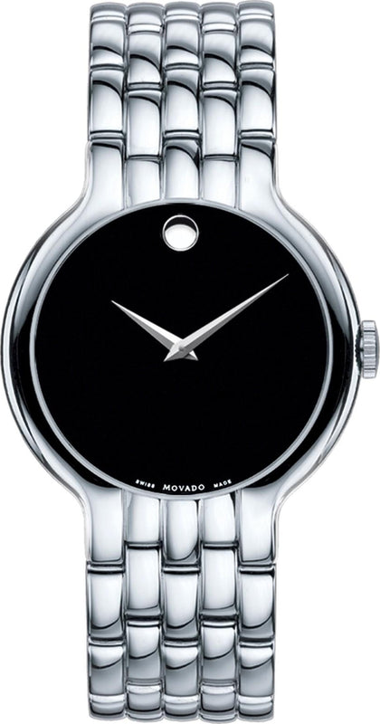 Movado Classic Quartz Black Dial Silver Steel Strap Watch for Men - 0606337 Buy Now By Movado