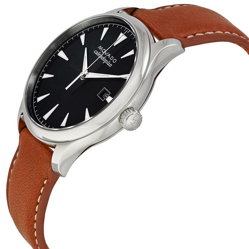 Movado Heritage Calendoplan Black Dial Brown Leather Strap Watch for Men - 3650001 Buy Now By Movado