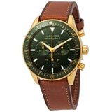 Movado Heritage Chronograph Green Dial Brown Leather Strap Watch For Men - 3650062 Buy Now By Movado