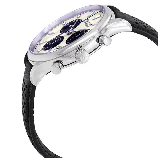 Movado Heritage Calendoplan Chronograph Silver Dial Black Leather Strap Watch for Men - 3650024 Buy Now By Movado