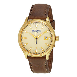 Movado Heritage Calendoplan Beige Dial Brown Leather Strap Watch for Men - 3650003 Buy Now By Movado