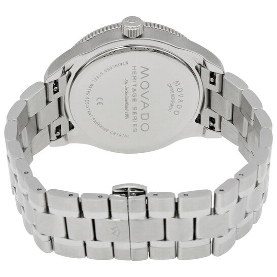 Movado Heritage Calendoplan Blue Dial Silver Steel Strap Watch For Men - 3650094 Buy Now By Movado