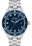 Movado Heritage Calendoplan Blue Dial Silver Steel Strap Watch For Men - 3650094 Buy Now By Movado