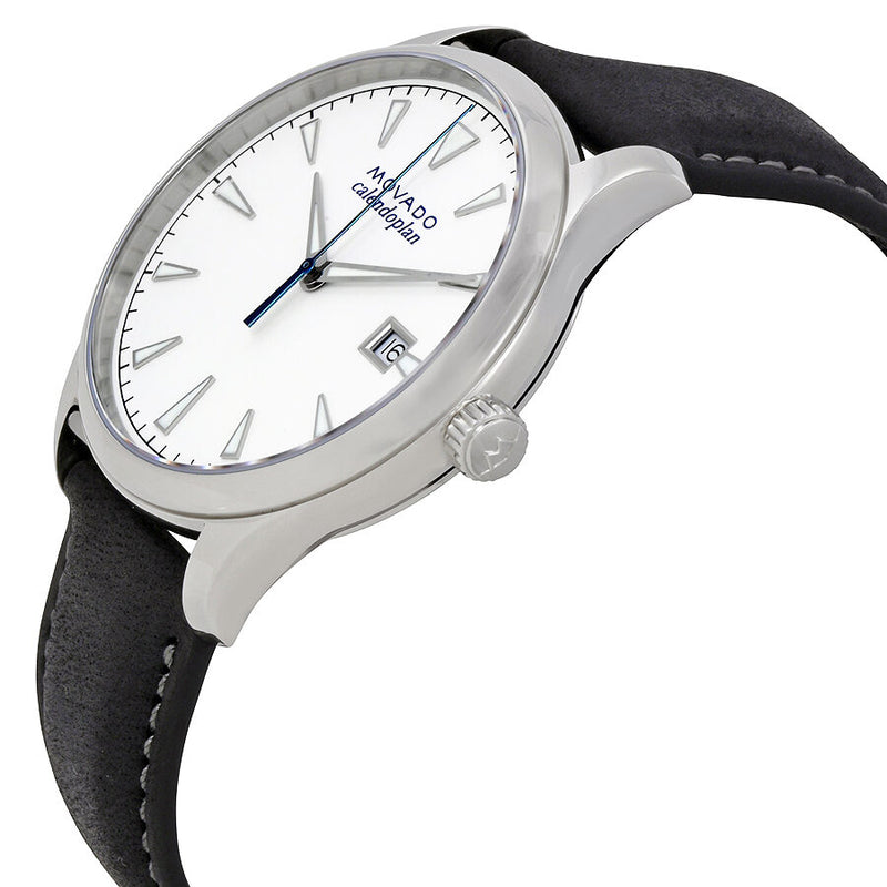 Movado Heritage Calendoplan White Dial Black Leather Strap Watch for Men - 3650002 Buy Now By Movado
