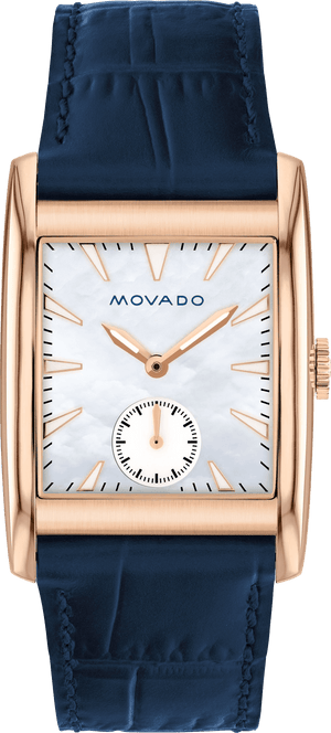 Movado Heritage Mother of Pearl White Dial Blue Leather Strap Watch For Women - 3650052 Buy Now By Movado