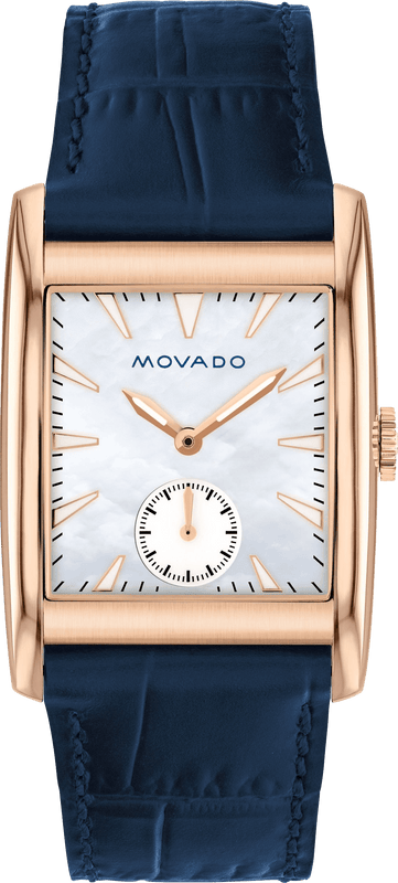 Movado Heritage Mother of Pearl White Dial Blue Leather Strap Watch For Women - 3650052 Buy Now By Movado