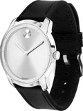 Movado Bold Silver Dial Black Leather Strap Watch For Men - 3600468 Buy Now By Movado