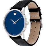 Movado Museum Classic Blue Dial Black Leather Strap Watch for Men - 0607197 Buy Now By Movado