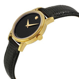 Movado Museum Black Dial Black Leather Strap Watch For Women - 2100006 Buy Now By Movado