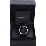 Movado Museum Black Dial Black Leather Strap Watch For Men - 606502 Buy Now By Movado