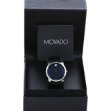 Movado Museum Classic Blue Dial Black Leather Strap Watch for Men - 606610 Buy Now By Movado