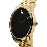 Movado Museum Black Dial Gold Steel Strap Watch For Men - 606997 Buy Now By Movado