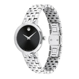 Movado Veturi Quartz Black Dial Silver Steel Strap Watch for Women - 0606338 Buy Now By Movado