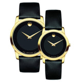 Movado Museum Classic Black Dial Black Leather Strap Watch For Women - 0606877 Buy Now By Movado
