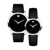 Movado Museum Classic Black Dial Black Leather Strap Watch For Women - 0607015 Buy Now By Movado