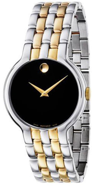 Movado Veturi Quartz Black Dial Two Tone Steel Strap Watch for Men - 0606932 Buy Now By Movado