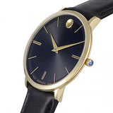 Movado Ultra Slim Black Dial Black Leather Strap Watch For Women - 0607091 Buy Now By Movado