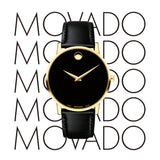 Movado Museum Classic Black Dial Black Leather Strap Watch For Women - 0606877 Buy Now By Movado