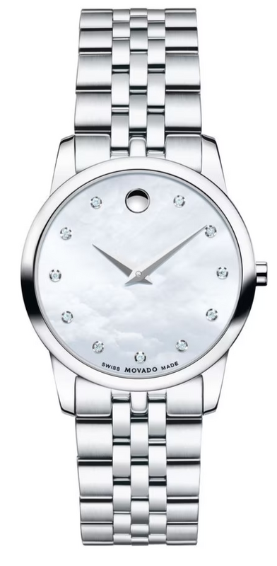 Movado Museum Classic Mother of Pearl Dial Silver Steel Strap Watch For Women - 0606612 Buy Now By Movado