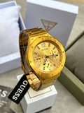 Guess Scope Gold Dial Gold Steel Strap Watch for Men - GW0454G2 Buy Now By Guess