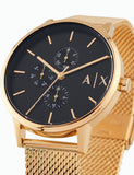 Armani Exchange Cayde Chronograph Black Dial Gold Mesh Strap Watch For Men - AX2715 Buy Now By Armani Exchange