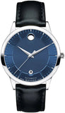 Movado 1881 Automatic Blue Dial Black Leather Strap Watch For Men - 606874 Buy Now By Movado